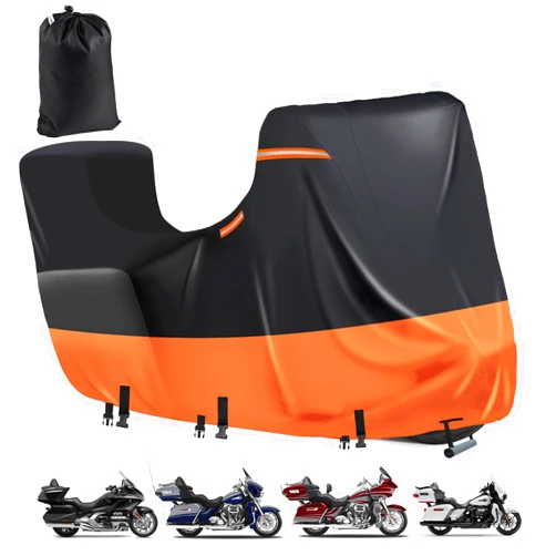 DOCEPERT Waterproof Motorcycle Cover with Side+Top Box,600D Heavy Duty Outdoor Motorcycle Cover for Touring Models Ultra Limited,Road Glide Limited,Glold Wing,Roadmaster (118