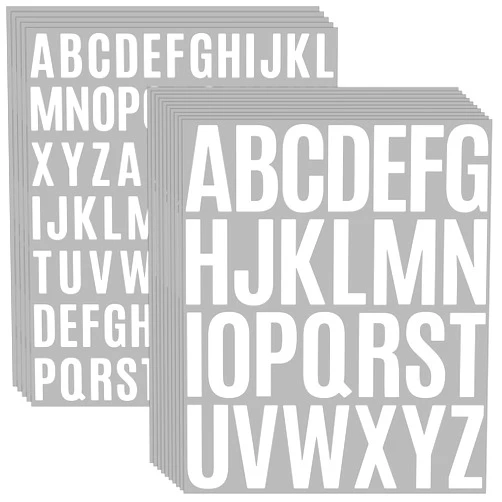 WUYUEJXI 650pcs Letter Stickers 15 Sheets 1+2Inch Alphabet Stickers Vinyl Stick White Self Adhesive Waterproof for Bulletin Board Letters Kit Mailbox Numbers Labels DIY Crafts Art Making (White)