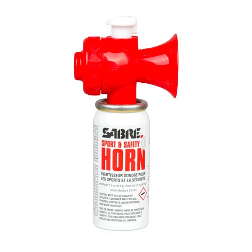 SABRE Sport and Safety Horn, 115 dB Air Horn, 60 ¼ Second or 25 ½ Second Bursts, Audible Up to 1/2-Miles (804-Meters), Perfect for Use at Sporting Events, Boating, Camping, Hiking