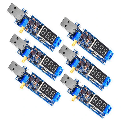 XIITIA 6pcs USB Buck Boost Converter 3.5V-12V to 1.2V-24V DC-DC Adjustable Step Up Step Down Power Supply Module Voltage Regulator 5V to 3.3V 9V 12V 18V 24V