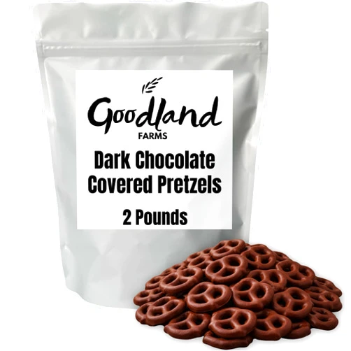 Goodland Farms Dark Chocolate Covered Pretzels, 2 lb Bag, Sweet & Salty Crunchy Pretzel Snack