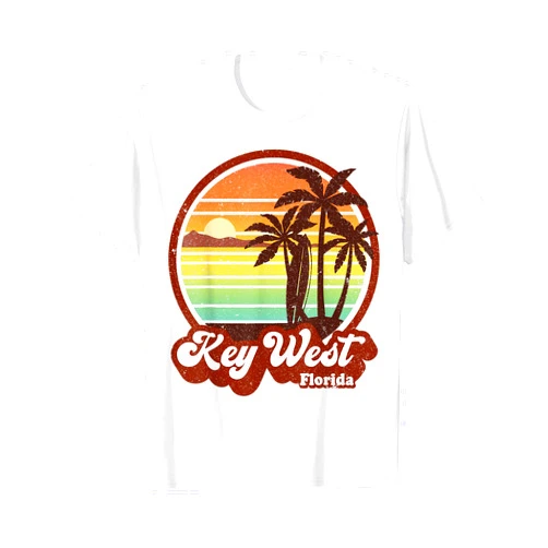 Vintage Florida Key West Family Vacation Apparel Key West Souvenirs Florida Vintage Surf Surfing Retro 70s T-Shirt