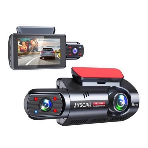 Juscar 4K Dual Dash Cam, 4K+1080P Front and Inside Car Camera, UHD Night Vision, Dash Camera for Cars with WiFi, GPS, Voice Control, 3