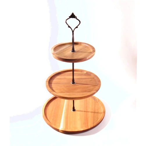 NHA Wood 3 Tier Wood Cupcake Stand Large Serving Tray Wooden Rustic Cake Stand for 24 Cupcakes Dessert Display for Tea Party, Birthday, Wedding, Farmhouse