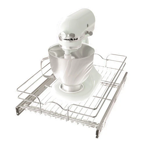 Rev-A-Shelf Kitchen Cabinet Wire Pullout Shelf and Drawer Organizer Pantry Storage with Basket and Mounting Hardware, 15 x 22 In, 5WB1-1522CR-1
