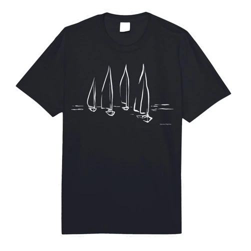 Sojourners Emporium Sailboat Collection Sailboats on Open Water Nautical Theme Sailing Boating Comfort Colors Adult Heavyweight T-shirt