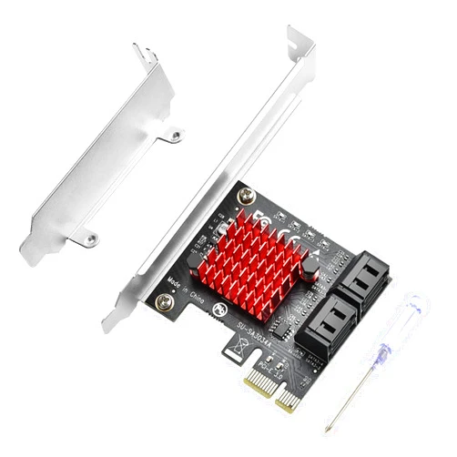 ELUTENG PCI-E SATA Expansion Card 4 Ports PCI-E X1 to SATA 3.0 Controller Card 6Gbps SATA III PCI Express Adapter with Low Profile Bracket for Desktop PC Support SSD HDD