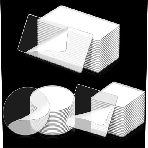 Eersida 60 Pieces Double Sided Sticky Tape Clear Mounting Square Tape Self Adhesive Gel Mounting Pads Waterproof Removable Sticky Gel Tape Transparent Tape for DIY Craft, Home Office Poster, Carpet, Rug
