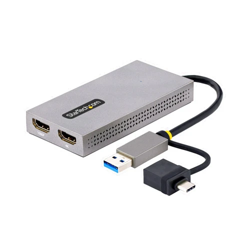 StarTech.com USB to Dual-HDMI Adapter, USB A/C to 2x HDMI Displays (1x 4K30, 1x 1080p), USB 3.0 to HDMI Converter, Win/Mac