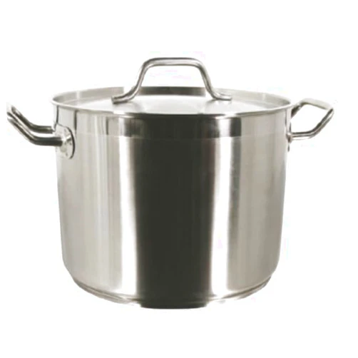Update International Professional Commercial Grade 12 QT (Quart) Heavy-Gauge Stainless Steel Stock Pot, Silver