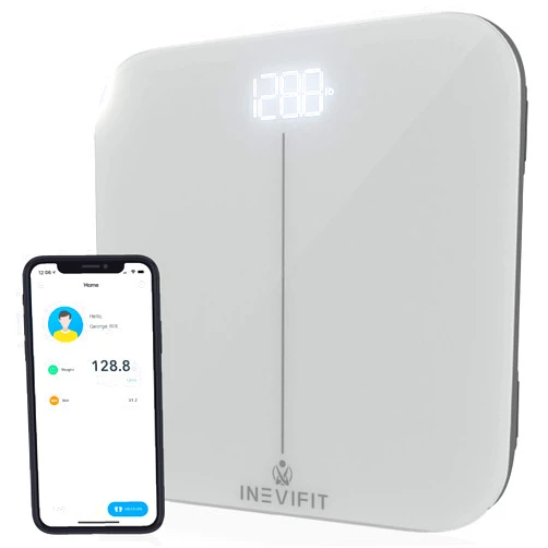 INEVIFIT Smart Premium Bathroom Scale, Highly Accurate Bluetooth Digital Bathroom Body Weight Scale, Precisely Measures Weight & BMI for Unlimited Users