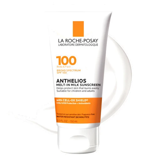 La Roche-Posay Anthelios Melt-In Milk Sunscreen SPF 100 | Sunscreen For Body & Face | Broad Spectrum SPF + Antioxidants | Oil Free Sunscreen Lotion | For Sun Sensitive Skin | Oxybenzone Free