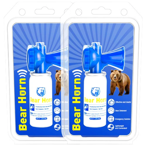 Dunkive 2 Pack 1.4oz Bear Horn Self Defense, Loud Air Horn for Bears, 120dB Heard up to 1/2 Mile Away, Air Horns for Safety for Wild Animals, Bear Alarm Scare Bears, Ideal for Hiking