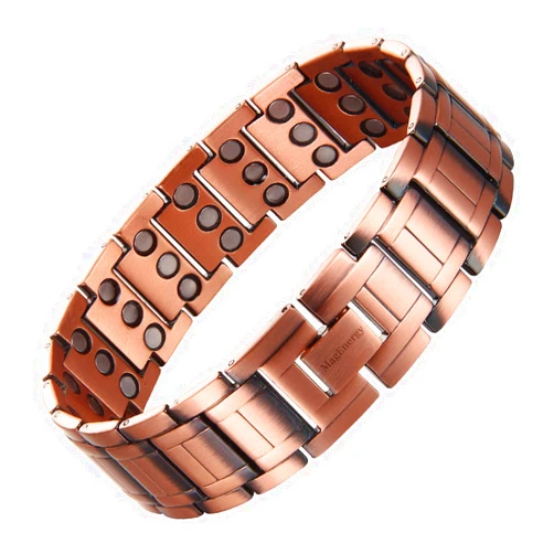 MagEnergy Copper Bracelet for Men 3X Magnetic Bracelets 99.99% Pure Copper Wristband Adjustable Jewelry Gift with Sizing Tool