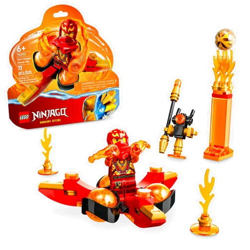LEGO NINJAGO Kai’s Dragon Power Spinjitzu Flip 71777 Red Ninja Toy Building Set with Kai Minifigure; Gift for 6 year old Boys, Girls and Ninja Fans Who Love Buildable Action Figure Playsets