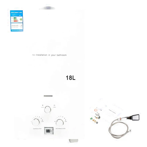 MECCTP MECUTP 4.8 GPM LPG Propane Gas Tankless Instant Water Heater 18L Hot Water Heater Boiler Digital Display w/Shower Set 36KW