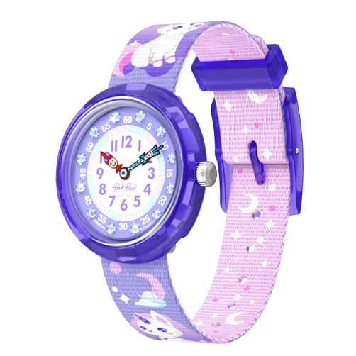 Flik Flak Girl Watch Casual Purple Bio-sourced Quartz COSMICAT