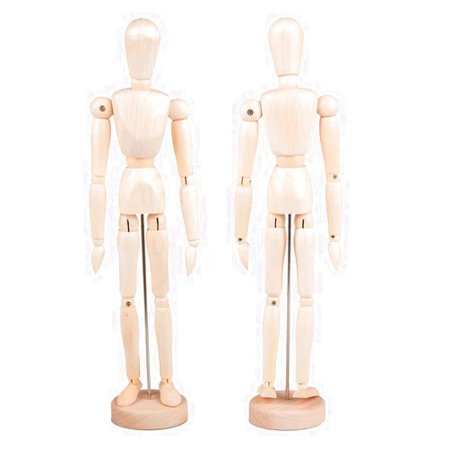 Tosnail 2 Pack 12 Inches Tall Wooden Mannequin Artist Manikin with Stand - Great for Drawing or Desktop Decor