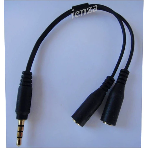 Ienza Headset Adapter for Headsets with Separate Headphone Microphone Plugs - 3.5mm 4 Positions to 2 x 3 Positions 3.5mm M/F Combo Audio Adapter PC Headset to 3.5mm Smartphone Adapter