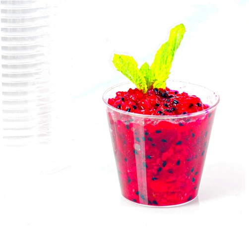 Bellefino 1OZ 200CT Clear Plastic Disposable Shot Glasses, Heavy-duty plastic tumbler for Supermarket, Mini Cups Great Container for Sauce, Sample Tasting, Jello Shots, Pudding