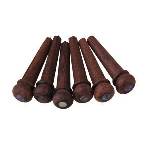 BQLZR Acoustic Guitar Rosewood Bridge Pins W/PEARL Shell Dot Wooden Acoustic Guitar Pegs Pack of 6