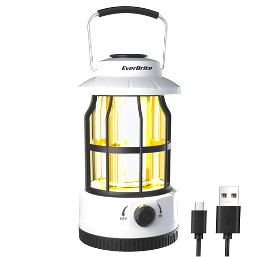 EverBrite LED Camping Lantern, USB C Rechargeable Lantern with Stepless Dimming, Vintage Portable Camping Lights & Lanterns, Lanterns for Power Outages, Hurricane, Emergency, Fishing, Home and More