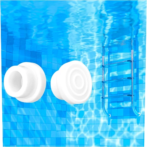 Sxiiro Pool Ladder Bumpers for Inground Pool, White Inside Plug Caps fit 1.9