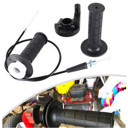 Generic Motorcycle Throttle Universal Throttle Cable Kit Throttle Cable Clamp Twist Throttle for Mini Bike ATV ATC Quad Pit Dirt Doodlebug Bike Baja MB165 MB200 5.5hp 6.5hp 196cc 200cc 7/8