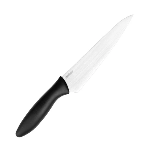 Kershaw 6” Utility Kitchen Knife, Black and Gray Design, 6 Inch Stainless Steel Utility Plain Edge Blade, Included Sheath, Paring Knife for Meat, Fruit, Vegetables and More