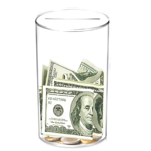 hizgo Kids Piggy Bank, Small Clear Piggy Bank for Kids Must Break to Open, Unopenable Acrylic Savings jar, Size 5.9