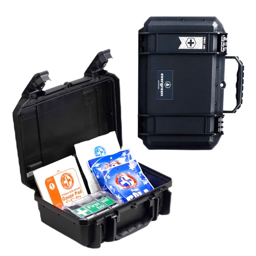 Evergreen X Seahorse 230 Medication Lock Box - Large, First Aid Kit, Childproof, Empty Lockable Medicine Box to Store Medications, Diabetic Supplies, Needles. NO SUPPLIES INCLUDED (Black)