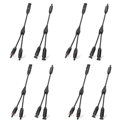 ECO-WORTHY 4 Pair Solar Connectors 30A Y Branch Parallel PV Adapter Cable Wire Plug Tool Kit for Solar Panel(M/FF+F/MM)