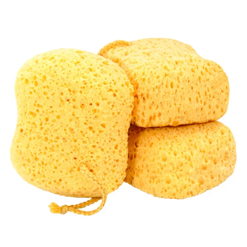 myHomeBody Premium Bath Sponge, Foam Loofah Sponge, Body Sponge for Shower - Large Size, Lots of Lather, Curvy, 3 Pack
