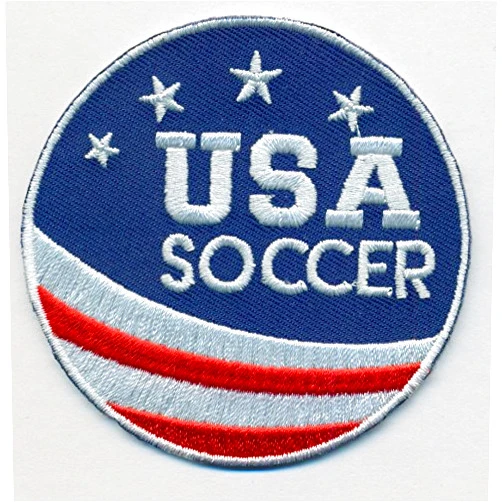 PatrioticPatch Team USA Soccer Embroidered Iron-On Patch Size 2 3/4