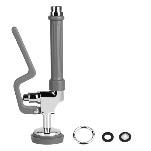 KWODE Pre-Rinse Spray Valve Replacement Head for Commercial Kitchen Faucet 1.42GPM Commercial Sink Sprayer High Pressure Dishwasher Sprayer Nozzle with Hand Grip Assembly (Grey)