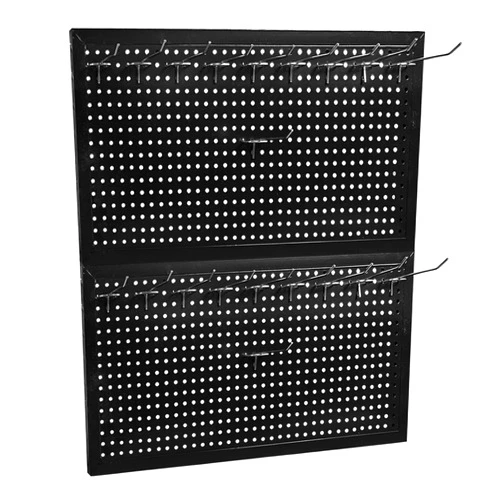 Torin 22 Piece Metal Wall Utility Storage System: Modular Pegboard Board Kit for Optimal Tool Organization in Garage, Workbench, Shop, Shed, Silver/Black