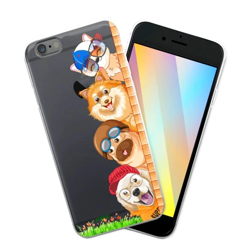 CUBICER Dog Phone Case Screen Transparent Shockproof Clear Cases Funny Gifts for Women Girls Pet Owners Decorative Design Compatible with Compatible with 6 / 6s