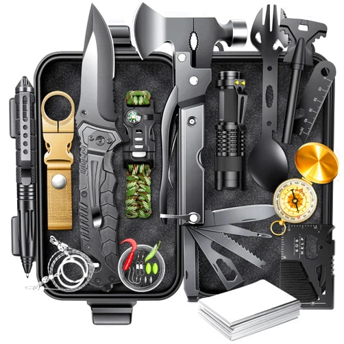 Jigirpoh Gifts for Men-Christmas | 21-in-1 Survival Gear & Camping Accessories | Fishing & Hunting Equipment | Unique Birthday Gift for Husband, Dad | Stocking Stuffers & White Elephant Party Gifts