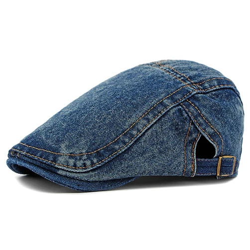XYIYI Men Denim Newsboy Cap Women Cotton Flat Ivy Gatsby Cabbie Driving Berets Hat
