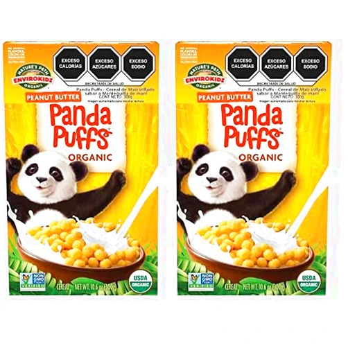 EnviroKidz Peanut Butter Panda Puffs Frees Cereal, 10.6 oz (Pack of 2)