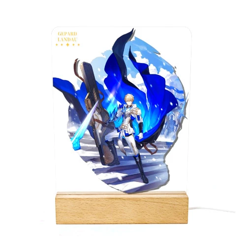PLAYDOM Honkai:Star Rail Silver Wolf Raiden Firefly Dan Heng Himeko Imbibitor Lunae 3D Anime Night Light Home Room Decor Table Led Acrylic Night Light (Gepard Landau)