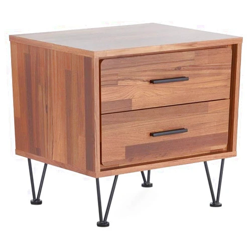 Acme Deoss Wooden Rectangular 2-Drawer Nightstand with V Shaped Legs in Walnut