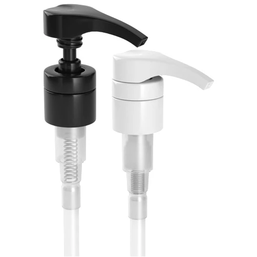BA QUALITIES Black and White Universal Pump Replacement Lids for Hand Pump Bottles, Shampoo and Conditioner Dispenser with Extra Large Tube - Fits 1 Liter (33.8oz) Containers for Sanitizer, Oils, and Other Liquid