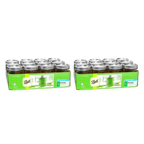 Ball Glass Mason Jars Regular Mouth 16oz (Pack of 24) with Lids and Bands, Used for Canning, Pickling, Juice, Jam, Jelly