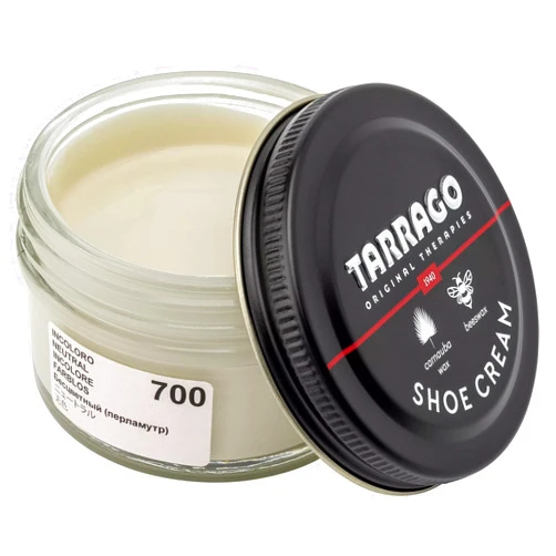 Tarrago Shoe Cream Professional Shoe Polish for Leather Boots, Shoes, Purse, Furniture Eco Friendly Leather Conditioner 1.7oz - Neutral Pearly #700
