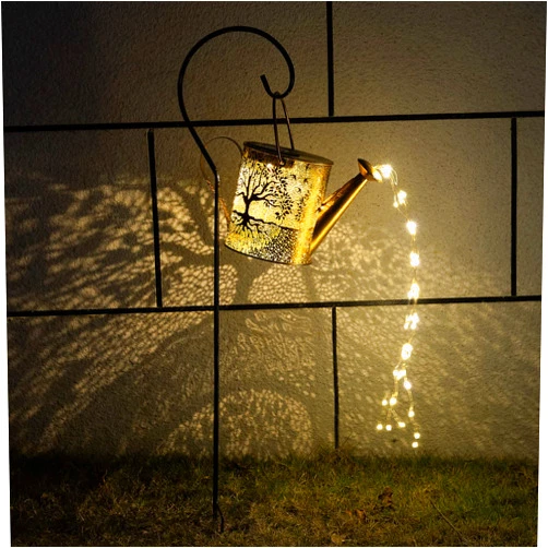 JIAJIAMEI Solar Lights Outdoor Garden Decor, Large Waterproof Watering Can Landscape Lights Outside Decorations for Yard Front Porch Patio Backyard Gardening Gift for Mom Grandma Women Birthday