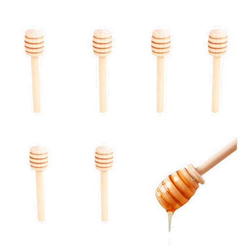 DESIOLE Wooden Honey Mixing Stirrer, 6Pcs 3 Inch Mini Honey Dipper Sticks Honey Spoon