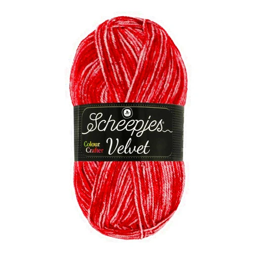 Scheepjes Colour Crafter Velvet Yarn, 100 g (3.5 oz) Skein, Shade 847 Bogart red-Pink, Acrylic, 4 mm