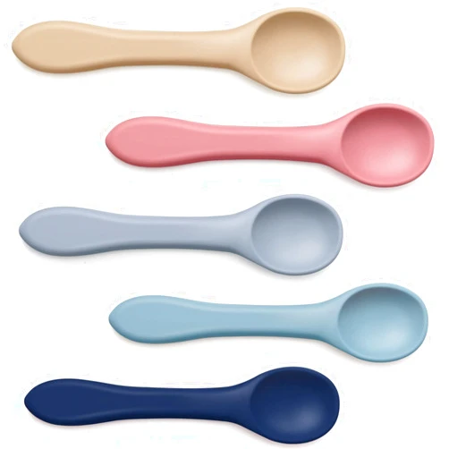 Aedida 5 Pieces Baby Spoons Silicone Baby Spoons Infant Baby Feeding Spoons Soft Silicone Baby Spoons Bendable Baby Food Spoon Toddler Training Spoon for Infant Kids Toddlers Children Baby Gift