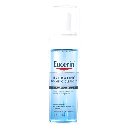 Eucerin Hydrating Foaming Daily Facial Cleanser with Hyaluronic Acid, 5 Fl Oz
